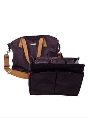 Storksak Noa Crossbody Diaper Bag With Stroller Organizer Burgundy